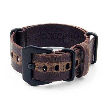 [worldbuyer] StrapsCo 22mm Dark Brown Ultra Distressed Leather G10 Nato Zulu Watch Strap w/1351638