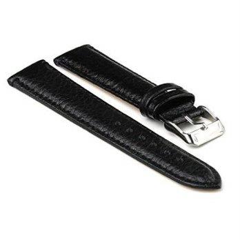 [worldbuyer] StrapsCo Black Textured Grain Leather Watch Strap size 14mm/1356189