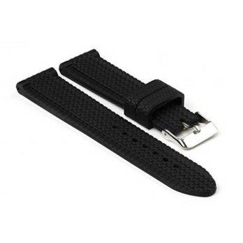 [worldbuyer] StrapsCo Black Tire Tread Silicone Watch Band size 18mm/1358416