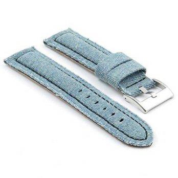 [worldbuyer] StrapsCo Blue Medium Wash Denim Watch Band size 24mm/1355506