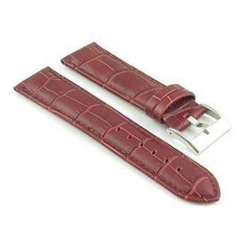 [worldbuyer] StrapsCo Burgundy Padded Croc Leather watch Strap size 28mm/1342739