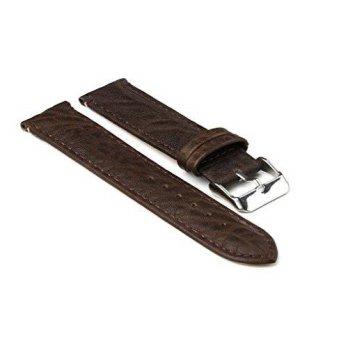 [worldbuyer] StrapsCo Dark Brown Textured Grain Leather Watch Strap size 18mm/1363103