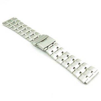 [worldbuyer] StrapsCo Large Silver Stainless Steel Watch Band size 30mm/1353560