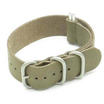 [worldbuyer] StrapsCo Leather G10 Nato Zulu Watch Strap in Light Green size 22mm/1356088