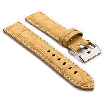 [worldbuyer] StrapsCo Premium Beige Croc Embossed Leather Watch Strap size 24mm/1343399