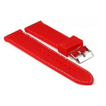 [worldbuyer] StrapsCo Red Silicone Watch Strap with Stitching in 18mm/1345071