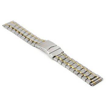 [worldbuyer] StrapsCo Two Tone Silver & Gold Stainless Steel Watch Band in size 20mm/1362644