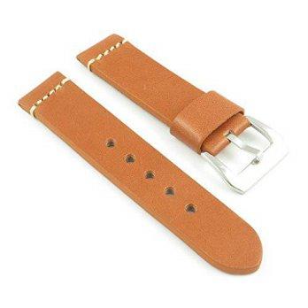 [worldbuyer] StrapsCo Vintage Style Leather Watch Band with Stitching in Tan size 18mm/1361649