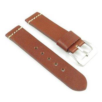 [worldbuyer] StrapsCo Vintage Style Leather Watch Band with Stitching in Rust size 22mm/1355152