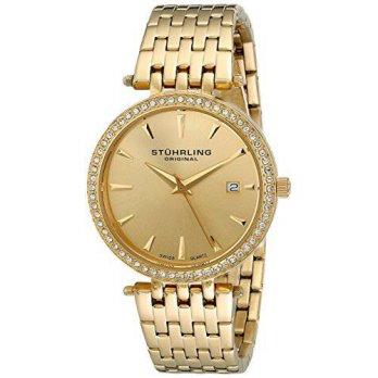 [worldbuyer] Stuhrling Original Womens 579.03 Analog Soiree Swiss Quartz Date Gold-Tone St/1374911