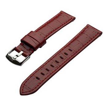 [worldbuyer] Swiss Reimagined 16mm Red Crocodile Grain Padded Italian Calfskin Leather Wat/1354911