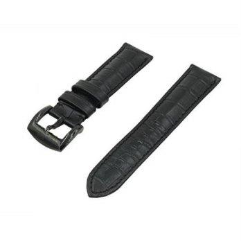 [worldbuyer] Swiss Reimagined 22mm Black Crocodile Grain Padded Italian Calfskin Leather W/1355411