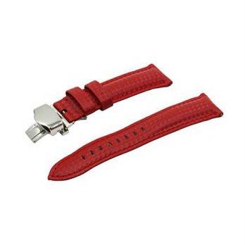 [worldbuyer] Swiss Reimagined 22mm Red Carbon Fiber Grain Padded Italian Calfskin Leather /1362069