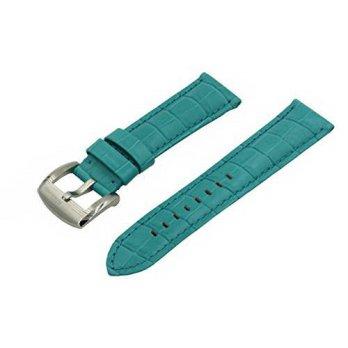 [worldbuyer] Swiss Reimagined 22mm Turquoise Crocodile Grain Padded Italian Calfskin Leath/1403127