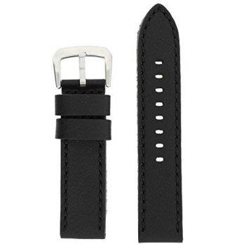 [worldbuyer] Tech Swiss LEA1370-22SS Water Resistant Watch Band Heavy Leather Calfskin Bla/1360256