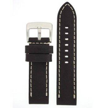 [worldbuyer] Tech Swiss LEA1550-24 24 mm Leather Calfskin Black Watch Band/1354809