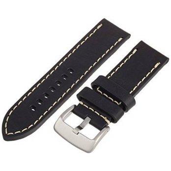 [worldbuyer] Tech Swiss LEA1550-26 26 mm Leather Calfskin Black Watch Band./1353060