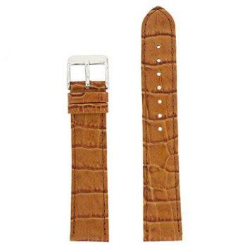 [worldbuyer] Tech Swiss LEA240XL-20SS Extra Long Watch Band Brown Leather Crocodile Grain /1401740