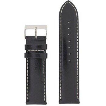 [worldbuyer] Tech Swiss LEA476-24SS Mens Watch Band Black Leather Water Resistant 24 milli/1359588