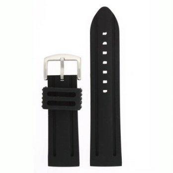 [worldbuyer] Tech Swiss Mens Silicone RubberHeavy Watch Band Black Stainless Steel Buckle /1352651