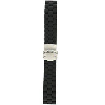 [worldbuyer] Tech Swiss RS137-22SS Silicone Rubber Watch Band Deployment Buckle Adjustable/1354880