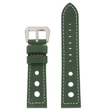 [worldbuyer] Tech Swiss TSA489-24SS Watch Band Green Leather Sports Model 24 millimeter/1402591