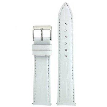 [worldbuyer] Tech Swiss Watch Band Genuine Leather Crocodile Grain White Padded Built-In S/1355032