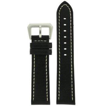 [worldbuyer] Tech Swiss Watch Band Leather Black White Stitching Heavy Buckle Mens 22 mill/1350854