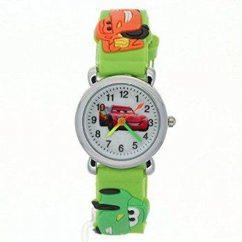 [worldbuyer] TimerMall Cartoon 3D Strap Round Dial Kids Boys Girls Analog Watches Cars Pat/557541