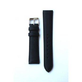 [worldbuyer] Toscana 19mm Classic Black Italian Calfskin Leather Watchband with S/S Buckle/1344368