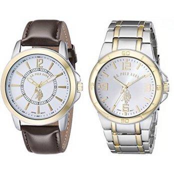 [worldbuyer] U.S. Polo Assn. Classic Mens USC2254 Set of Two Two-Tone Watches/133846