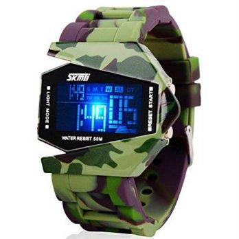 [worldbuyer] USWAT Mens/Boys Futuristic Air-Planed Shaped 30M Waterproof Colorful LED Ligh/1381573