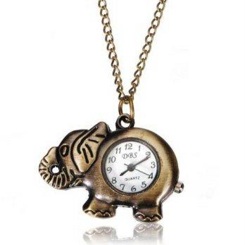 [worldbuyer] WATCHEVP04 Vintage Antique Bronze Elephant Women Pocket Watch Alloy./1350127