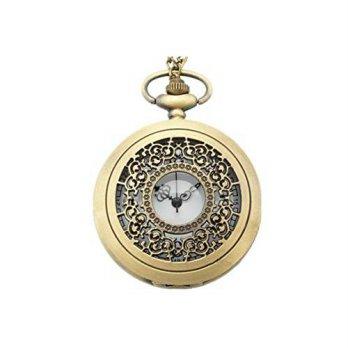 [worldbuyer] WZC Antique Bronze Hollow Out Quartz Movement Pocket Watch/1341379