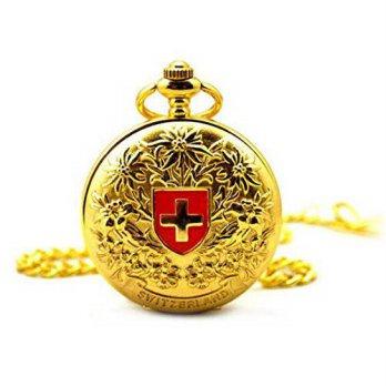 [worldbuyer] WZC Golden Retro Mechanical Movement Pocket Watches - Roman Numerals/1341861