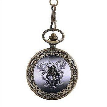 [worldbuyer] WZC Quartz Movement Unisex Punk Dragon Tigar Pocket Watch/1350622