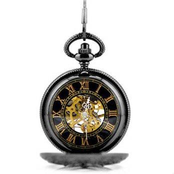 [worldbuyer] WZC Tungsten Steel Vintage Mechanical Pocket Watch for Mens/1340978