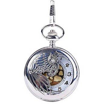 [worldbuyer] WZC Vintage Hollow Out Silver Quartz Mens and Womens Pocket Watch/1350585