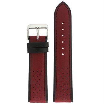 [worldbuyer] Watch Band Sport Design Red Black Genuine Leather 20 millimeter Tech Swiss/1347599