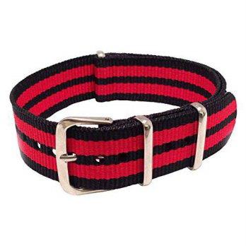 [worldbuyer] Wrist And Style Wrist & Style NylonNATO Watch Strap - Black/Red/Black/Red/Bla/1344786