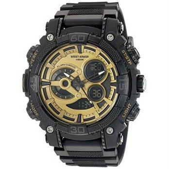 [worldbuyer] Wrist Armor Mens 37600014 Analog-Digital Display Quartz Black Watch/1376695