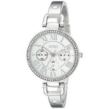 [worldbuyer] XOXO Womens XO5757 Analog Display Analog Quartz Silver-Tone Watch/1376681