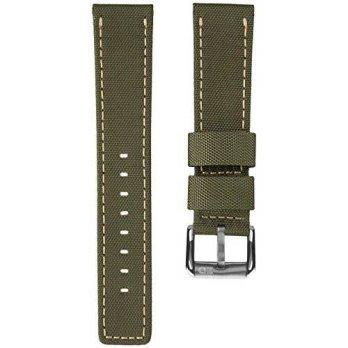 [worldbuyer] ZULUDIVER Waterproof Divers Watch Band Army Green & Straw Yellow Stitching 22/1355148