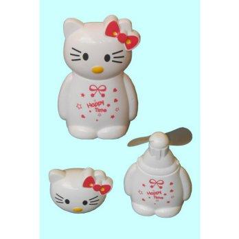 1KIPAS ANGIN PORTABLE HELLO KITTY FULL BODY BLADELESS MINI FAN BALING GENGGAM TANGAN CAS LISTRIK KOL