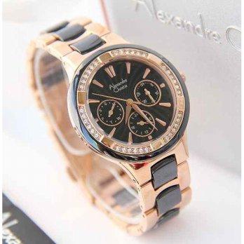 Alexandre Christie 2299 Diamond Rosegold Black Ceramic