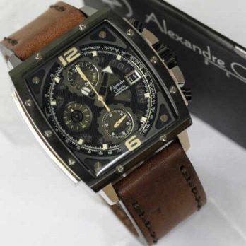 Alexandre Christie 6376 Silver Combi Dark Brown Leather