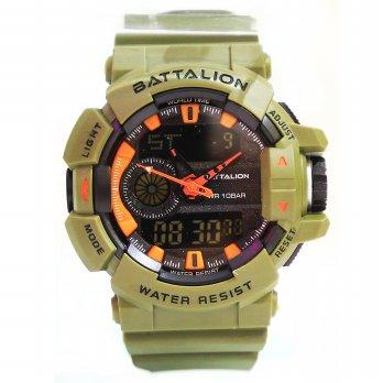 Battalion Jam Tangan Pria BT 1001 G - Rubber Strap - Double Time- Green Army