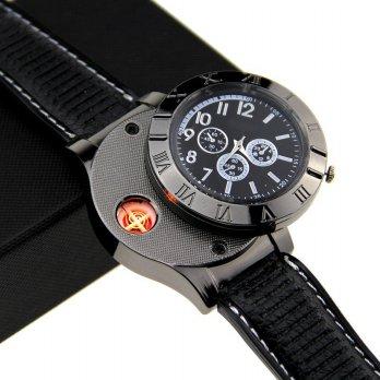 Creative Watches USB Powered with Lighter / Jam Tangan Mancis - Black