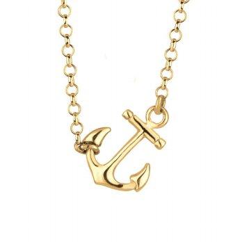 Elli Germany 925 - Silver Kalung Lapis Emas 24K Anchor Emas