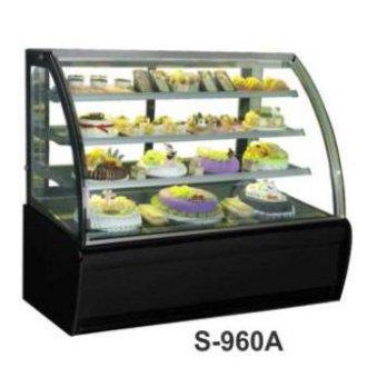 GEA S-960A Curved Glass Cake / Chocolate Showcase ( Kue ) / Showcase Kaca Cembung - HITAM